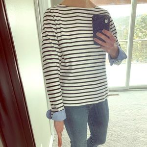 J.crew striped boatneck shirt with cuffs. Sz small